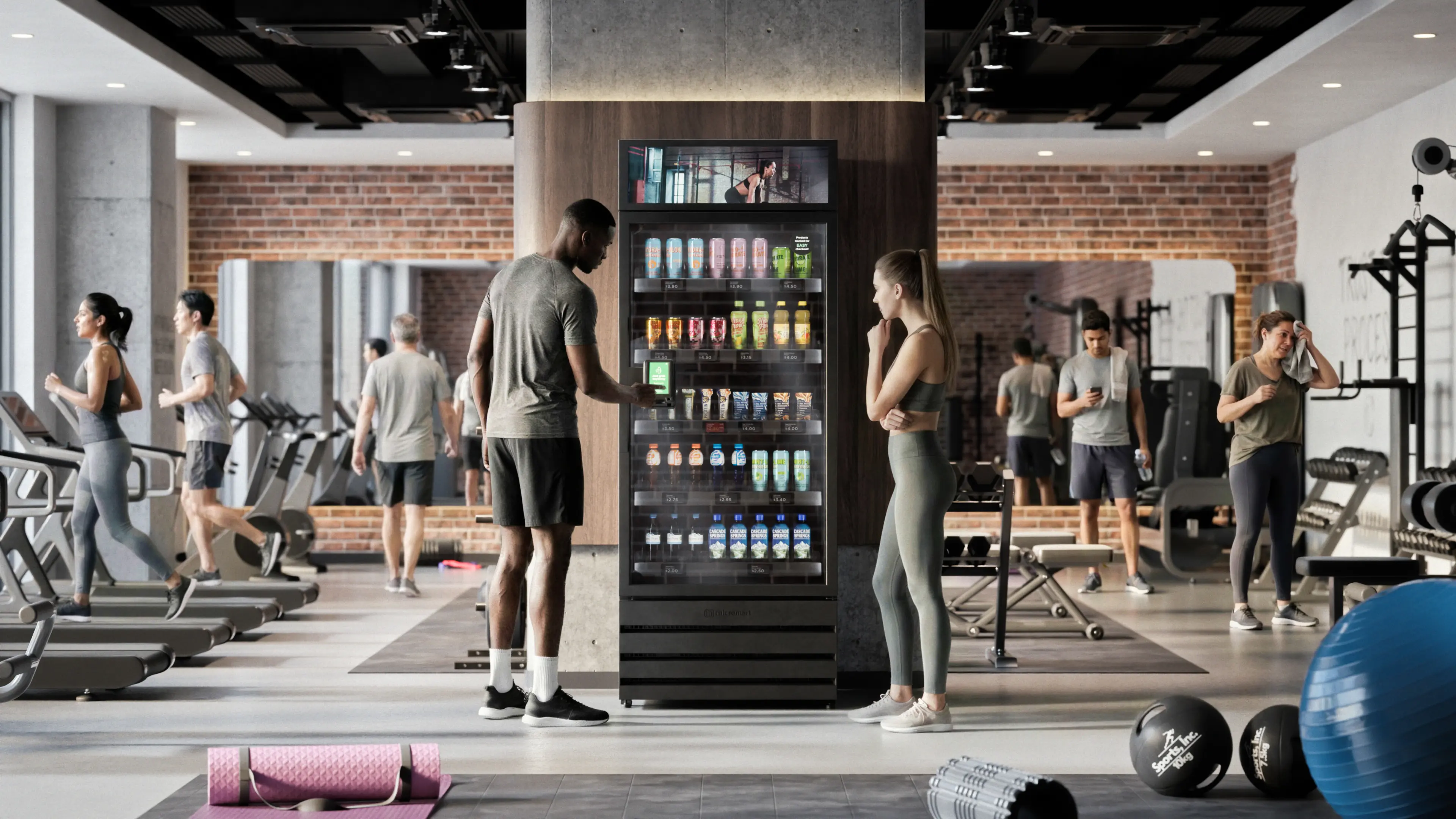 Premium vending machine in a gym or fitness center