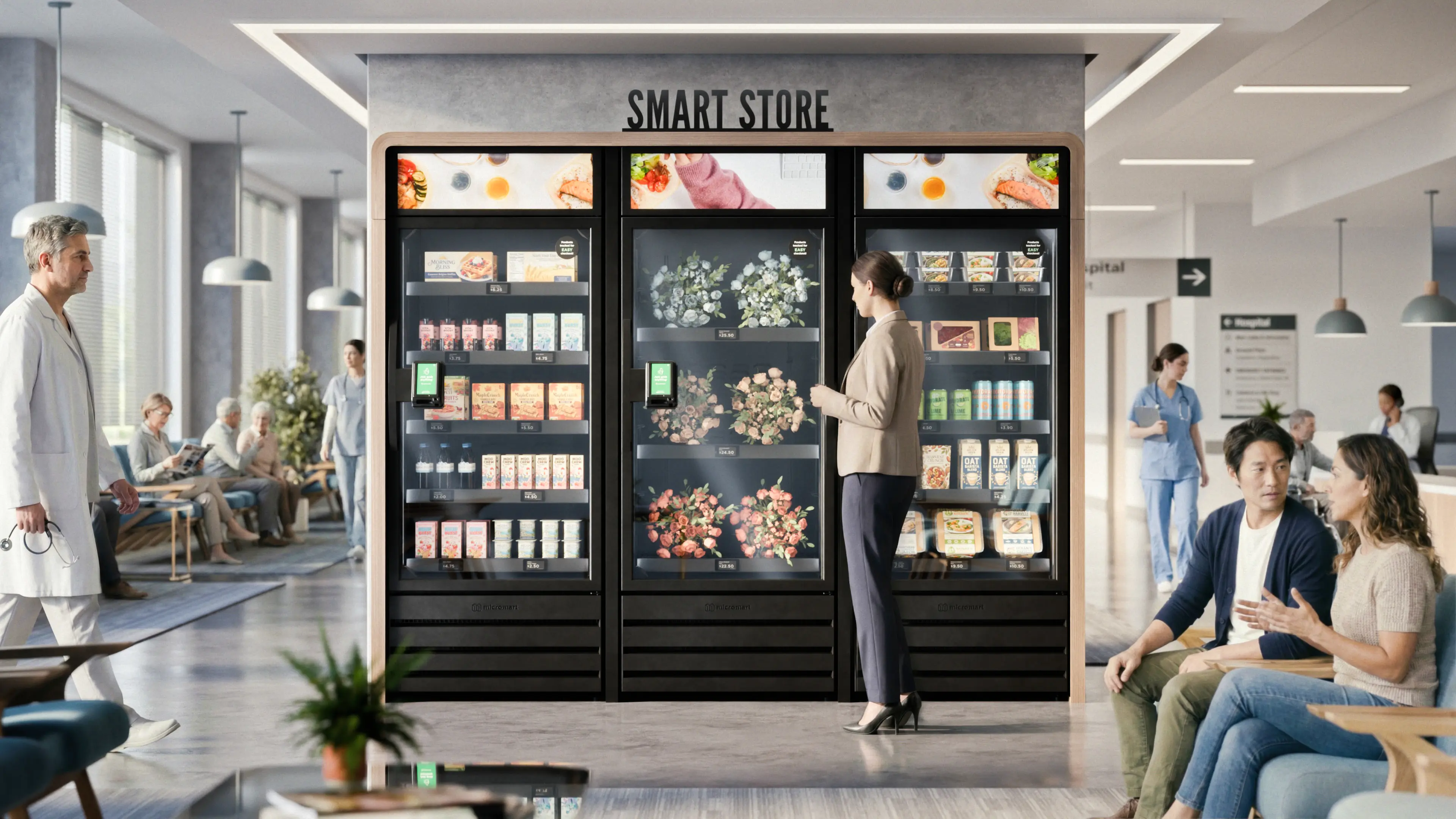 Smart vending machine in a medical or clinical facility